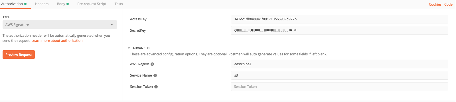使用 Postman 调用 AWS 接口上传文件到网易云