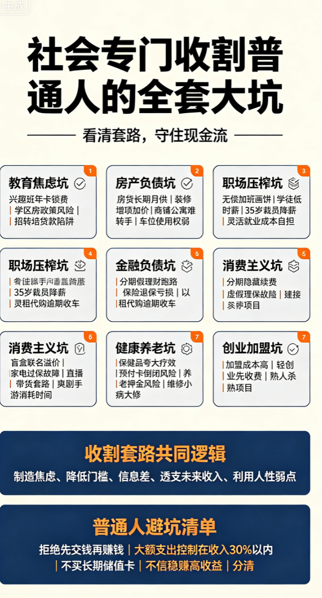 社会专门收割普通人的全套大坑：6大陷阱深度拆解与避坑指南